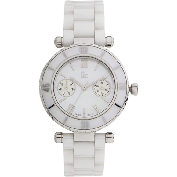 New Guess Collection 34mm Ceramic Case White Ceramic Mineral Women's Watch - Picture 3 of 6